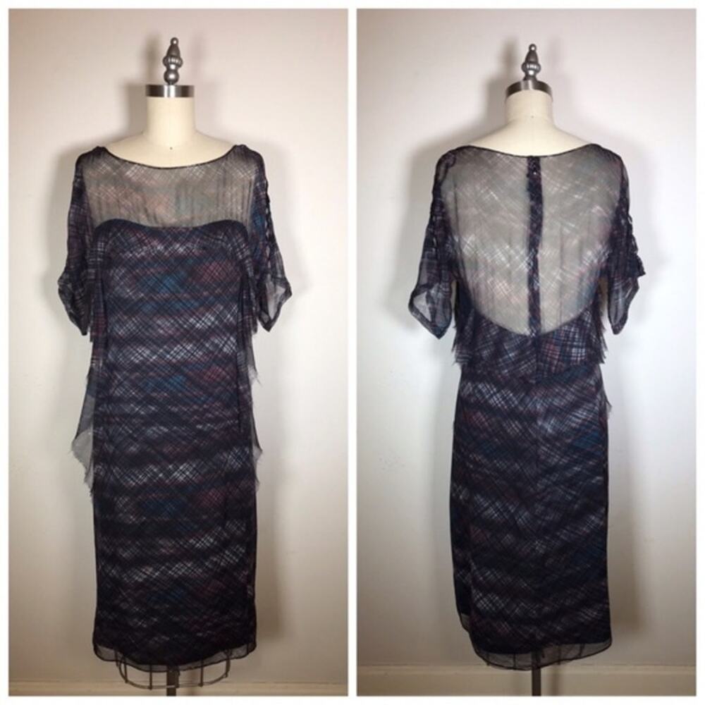 Rachel Comey Dress Womens 6‎ Silk Plaid Ruffle Dark Academia Whimsigoth Fairy